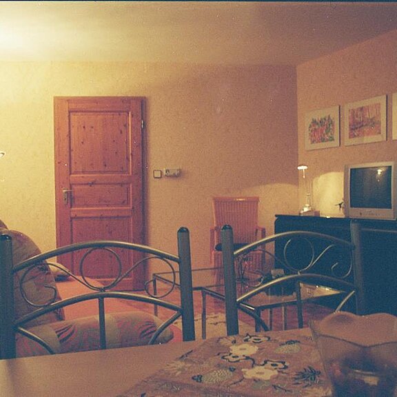 Wohnzimmer mit Ausziehcouch