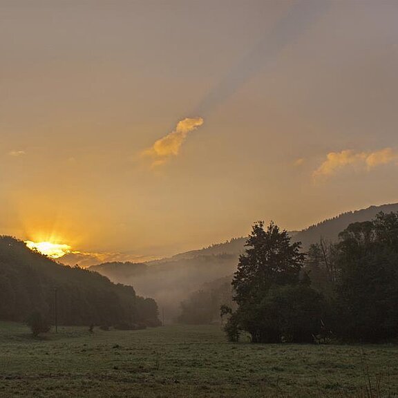 Sahrbachtal im Sonnenaufgang