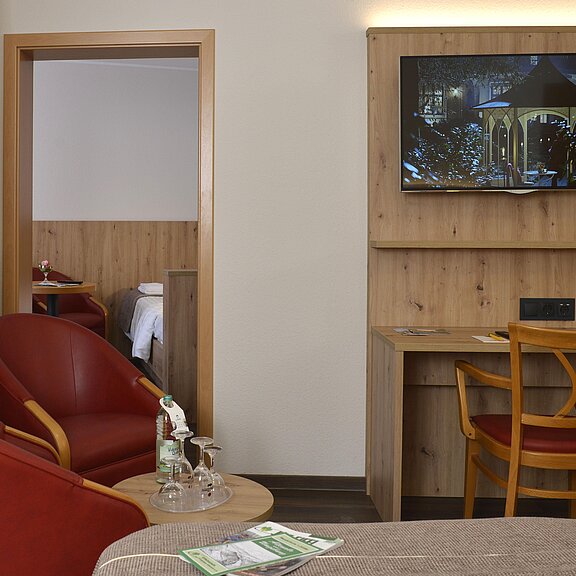 Sitzecke mit angrenzendem Schlafraum 