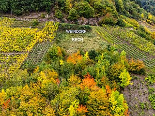 Aussichtspunkt mit Schriftzug Weindorf Rech
