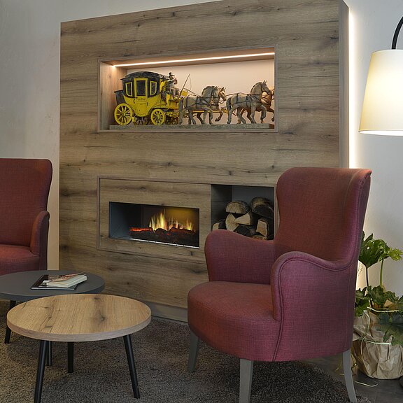 Lobby mit Post Kutsche